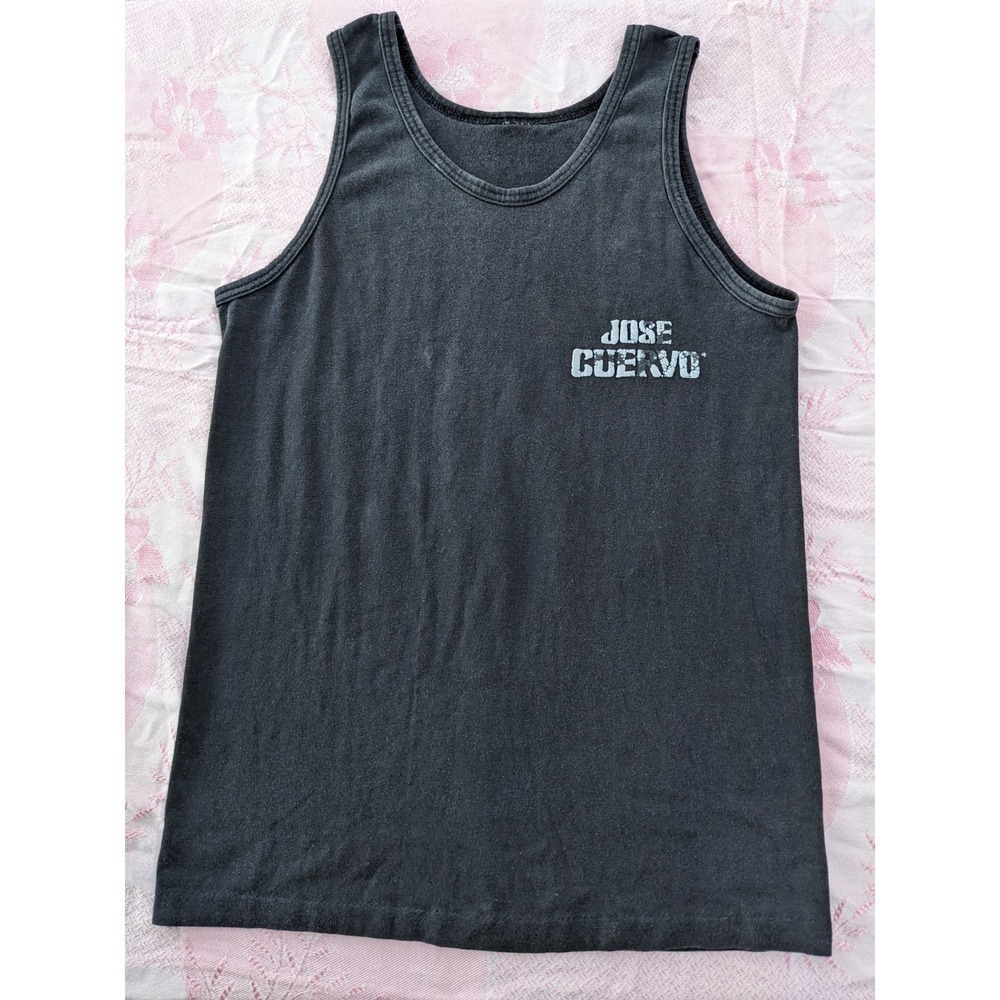 Vintage Jose Cuervo Tequila Tank Top XS Graphic Shark Surfer Shirt Single Stitch